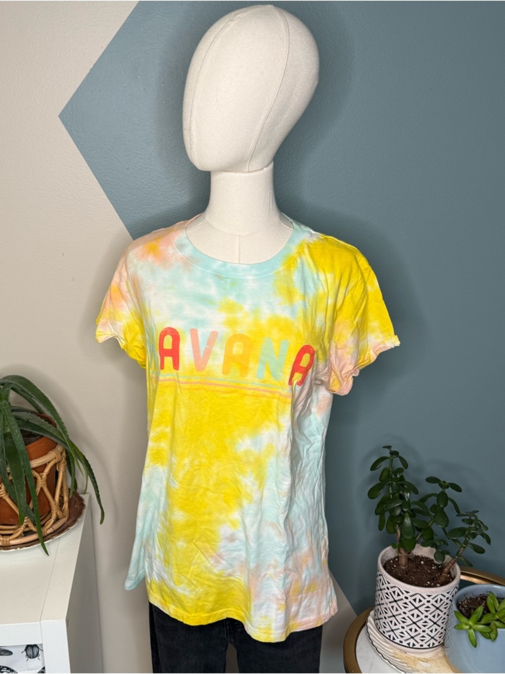 Project Karma Havana Tie Dye Tee L Retro Y2K Pastel Graphic Shirt - Picture 2 of 8